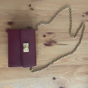 Maxmara crossbody, brand new with burgundy lamb skin.